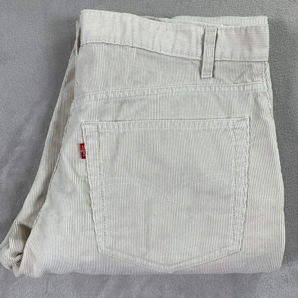 Vintage Levi's 505 Corduroy Pants Mens 38x32 Cream Regular Fit Straight Leg Y2K